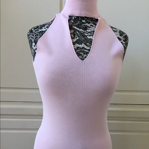 Michael Kors Pink knit sleeveless turtle neck